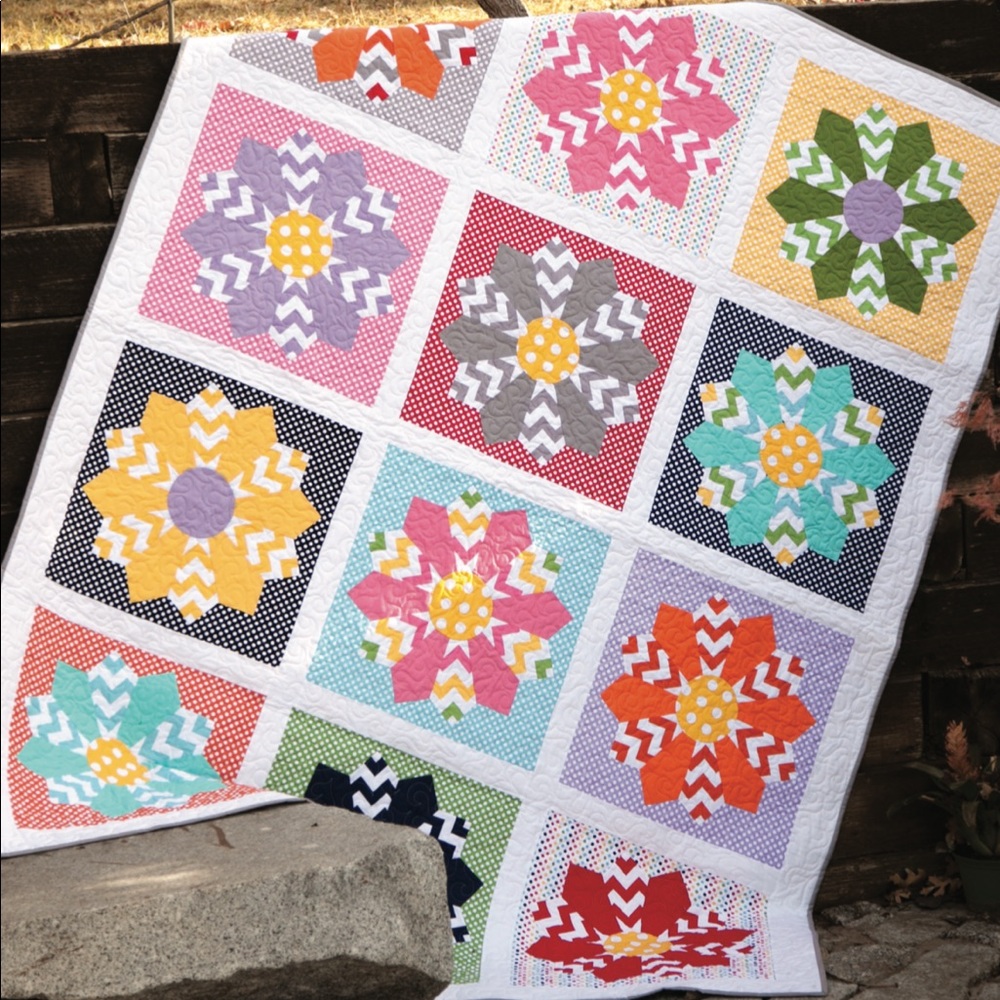 Riley Blake Chevron Flowers Quilt Kit